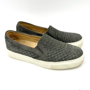 M. Gemi Size 39 US 8.5 Cerchio Woven Leather Sneakers Slip On Shoes Gray